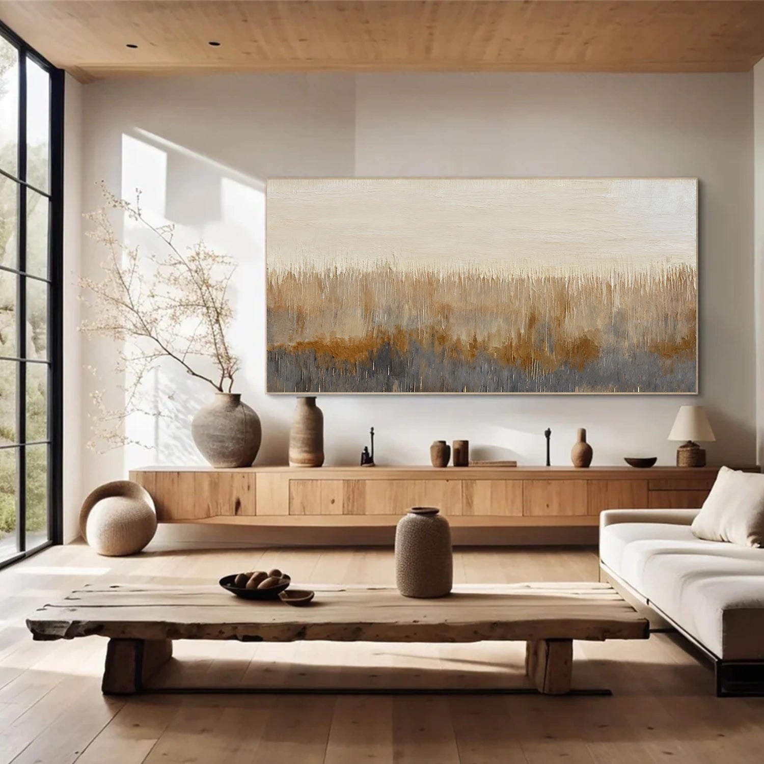 Beige and Brown Abstract Wall Art #VA201