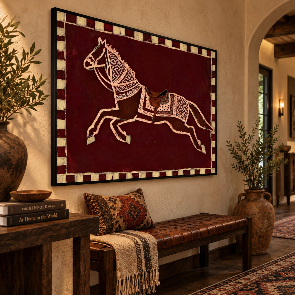Abstract Animal Horse Canvas Art #DW160