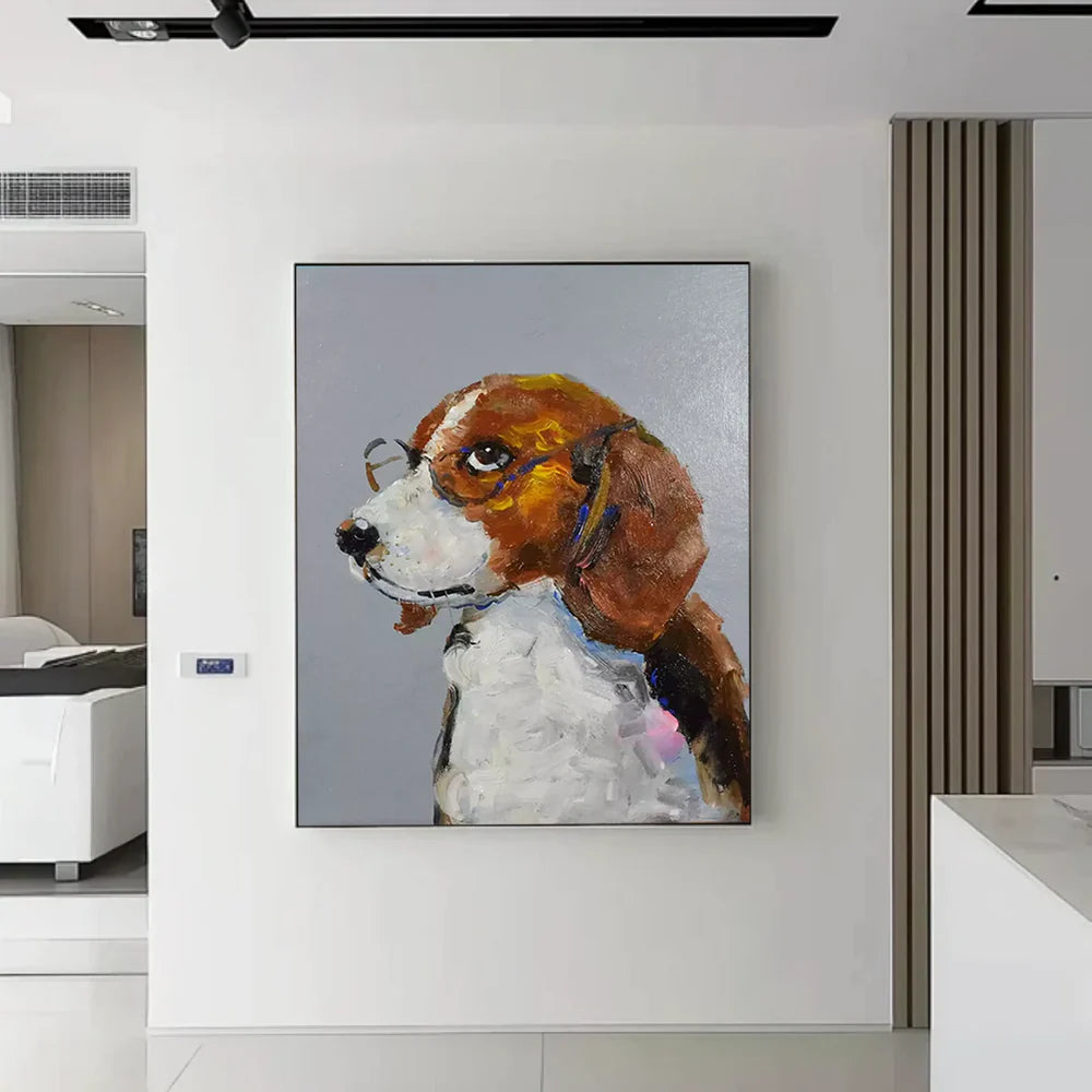 Abstract Animal Dog Canvas Art #DW030