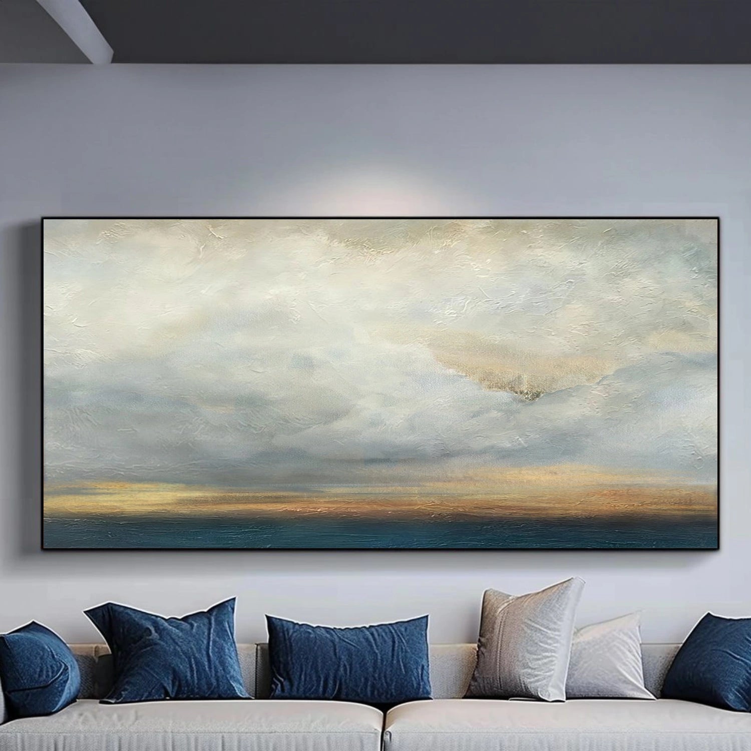 Blue and Gold Abstract Wall Art #VA210