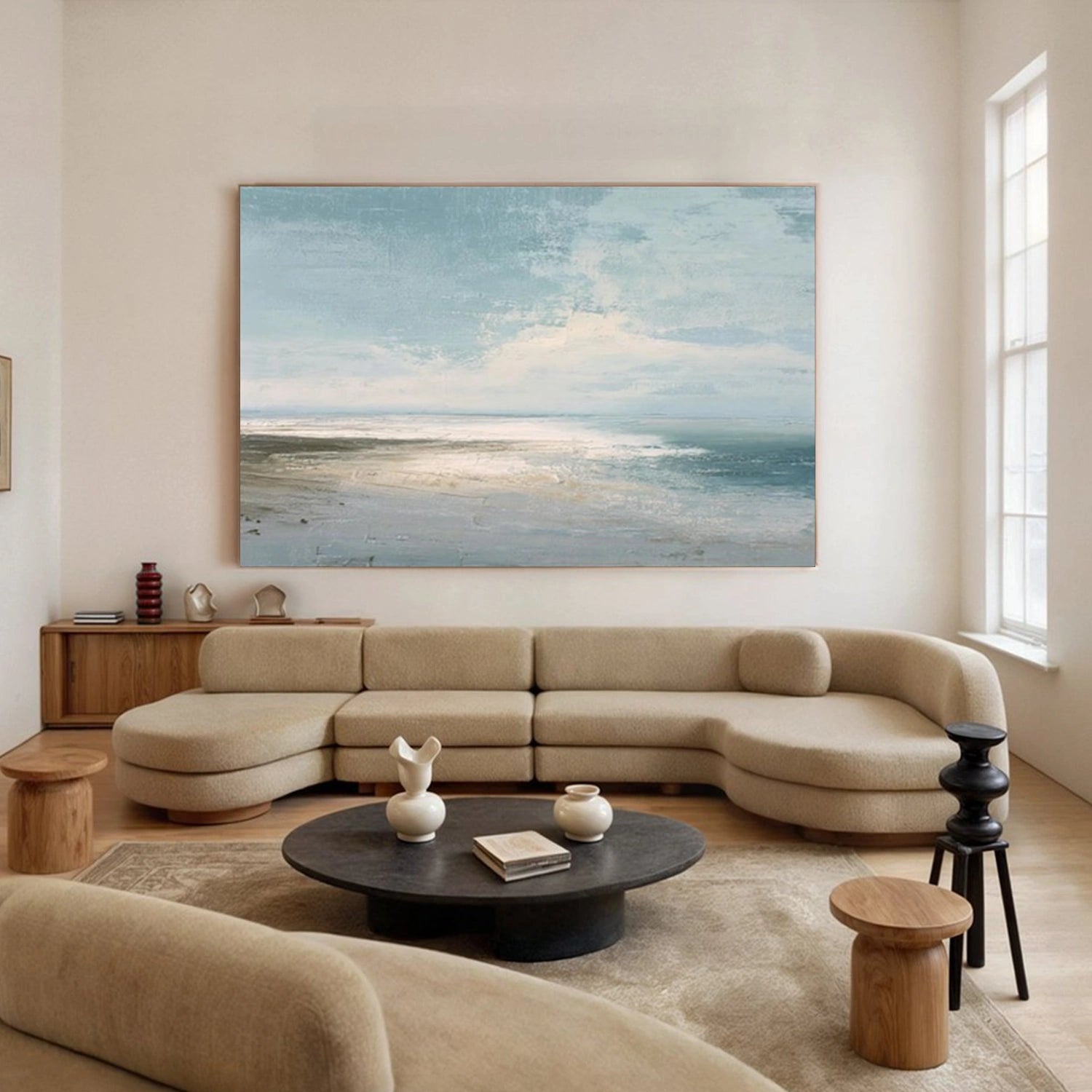 Abstract Ocean And Sky Canvas Art #OC139