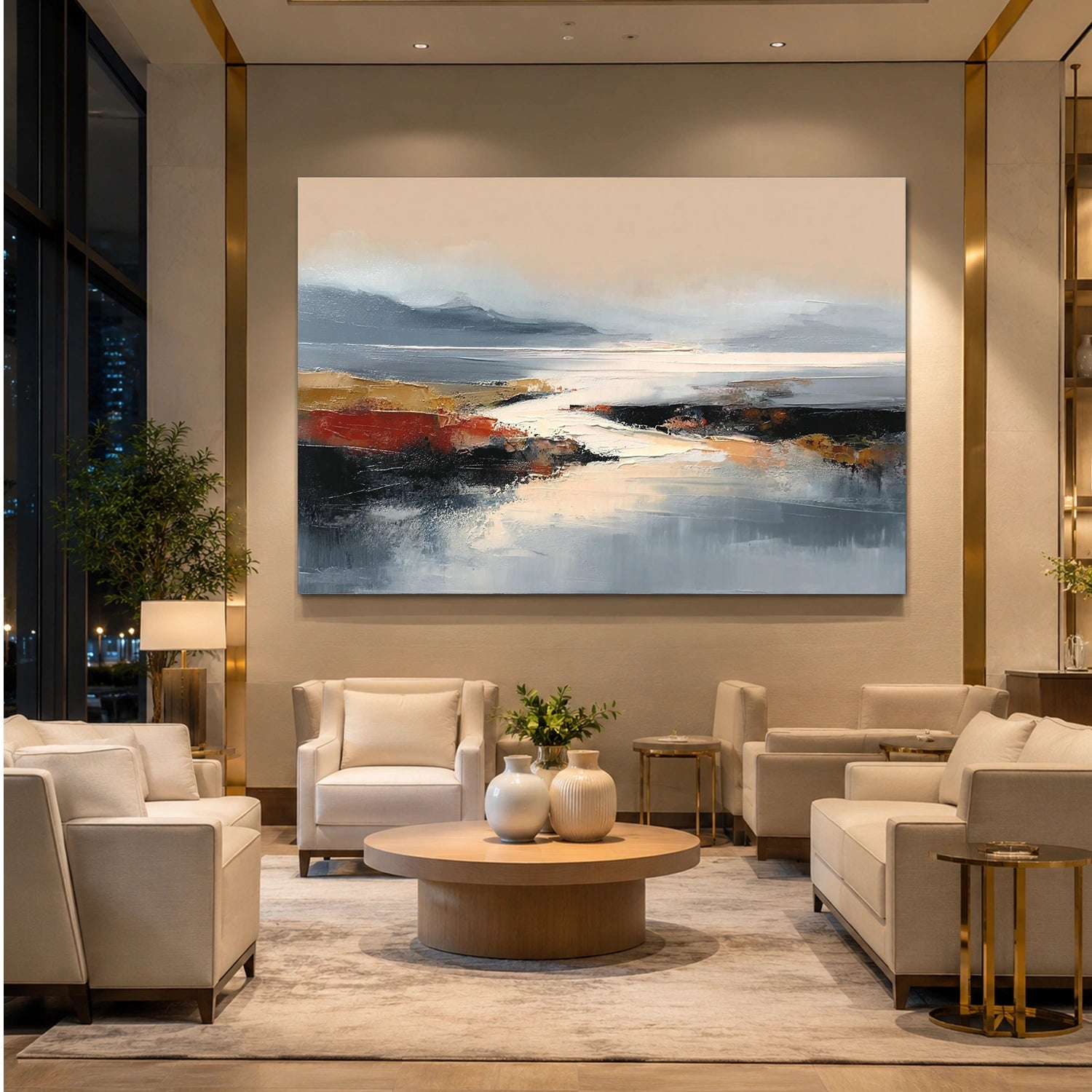 Abstract Ocean And Sky Canvas Art #OC207