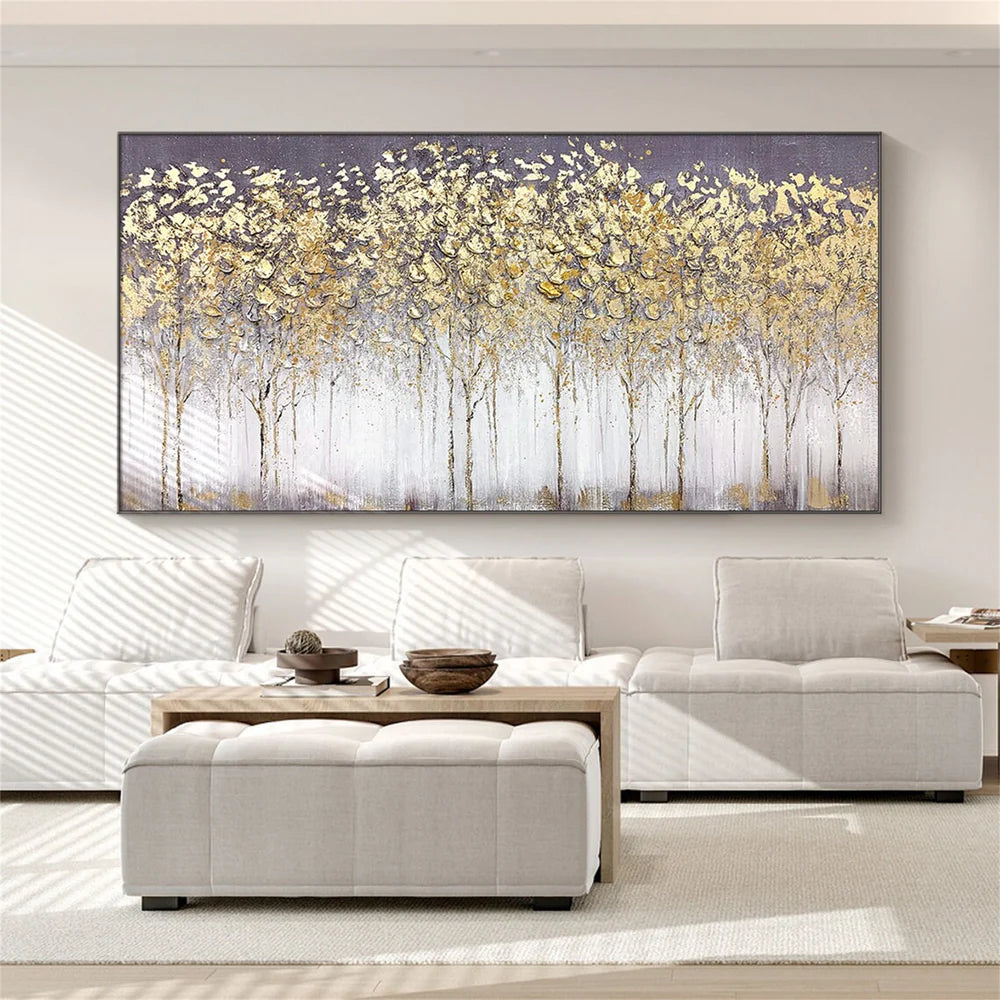 Abstract Flower And Tree Textured Canvas Art #MF031
