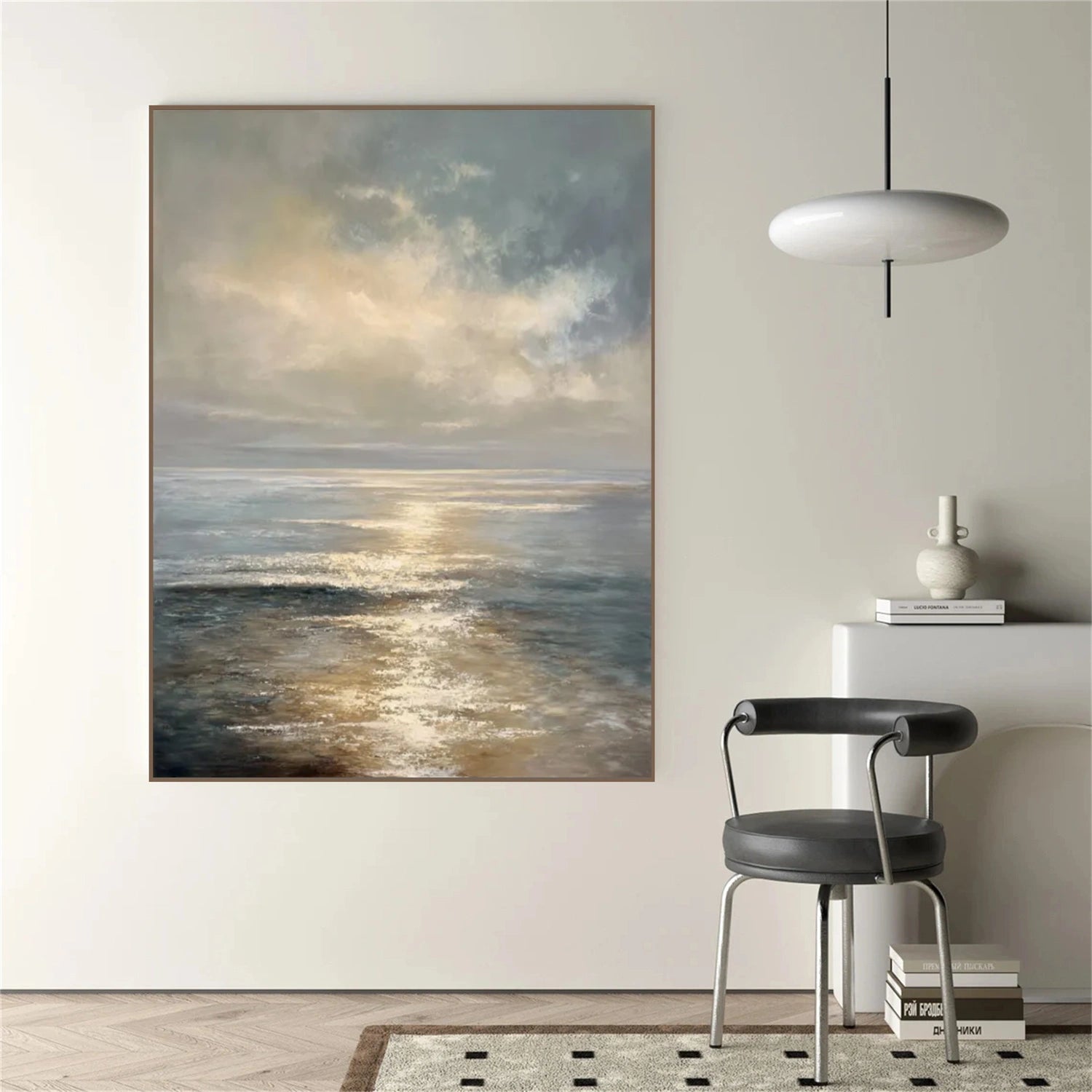 Abstract Ocean And Sky Canvas Art #OC101