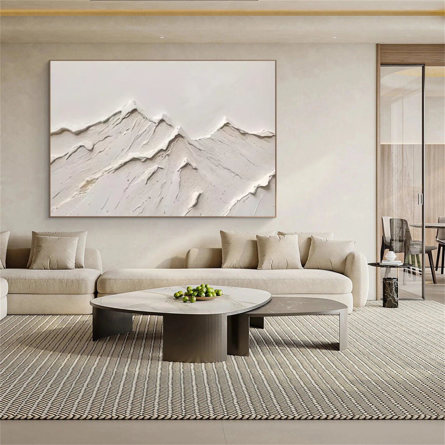 Minimalist Mountain Textured Canvas Art #BT073