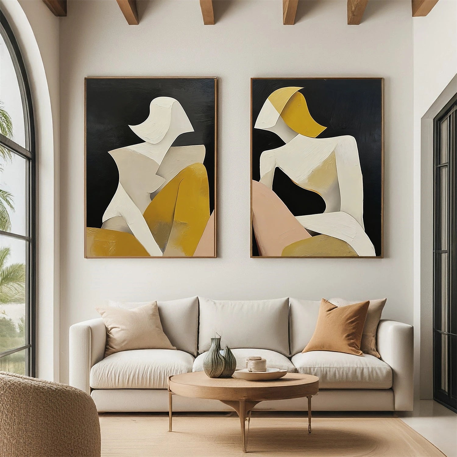 Abstract Portrait Wall Art Set of 2 # LA043