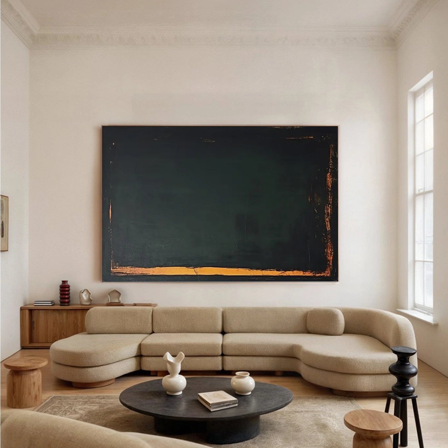 Black Minimalist Canvas Art #WZ124