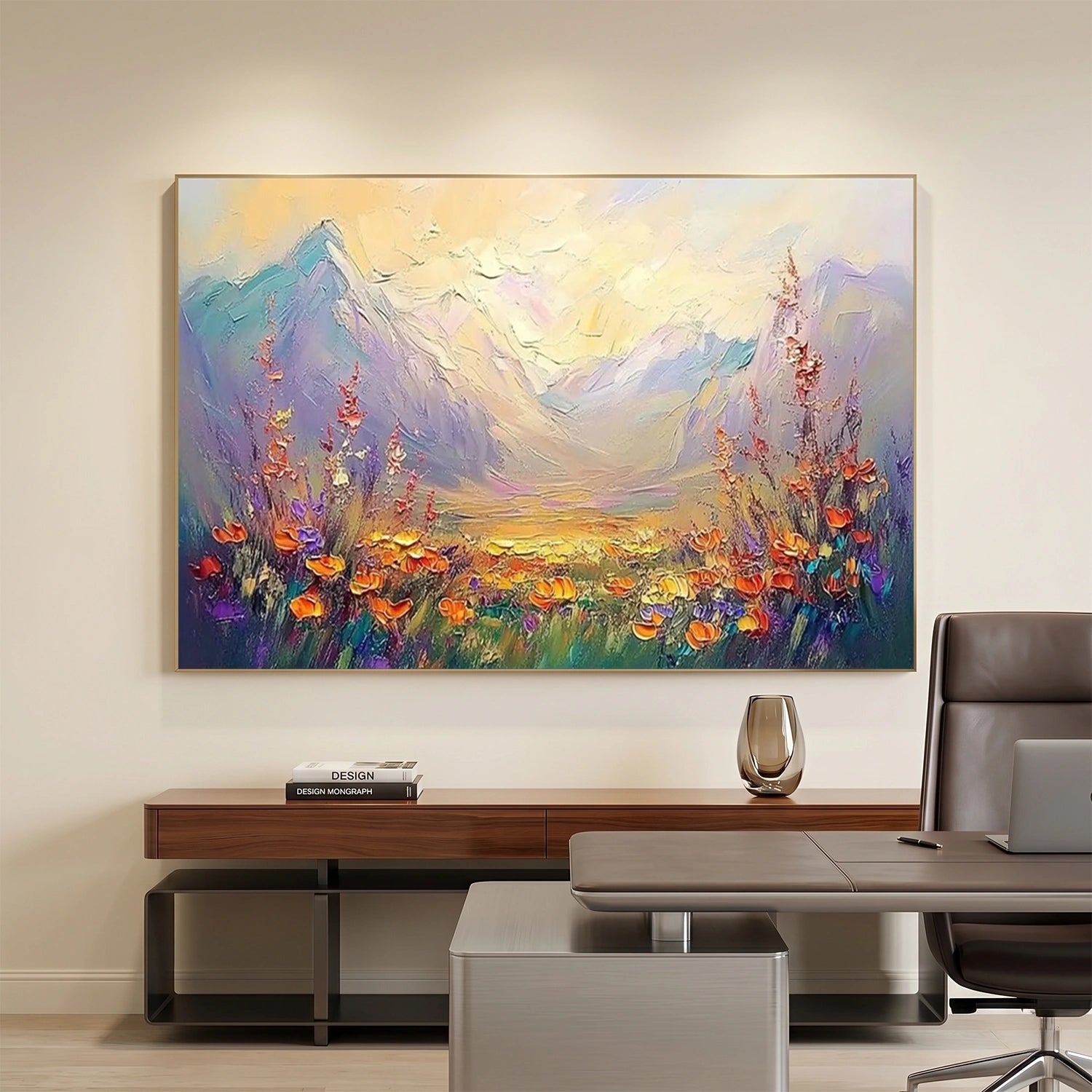 Black and White Minimalist Flower And Tree Canvas Art #MF196