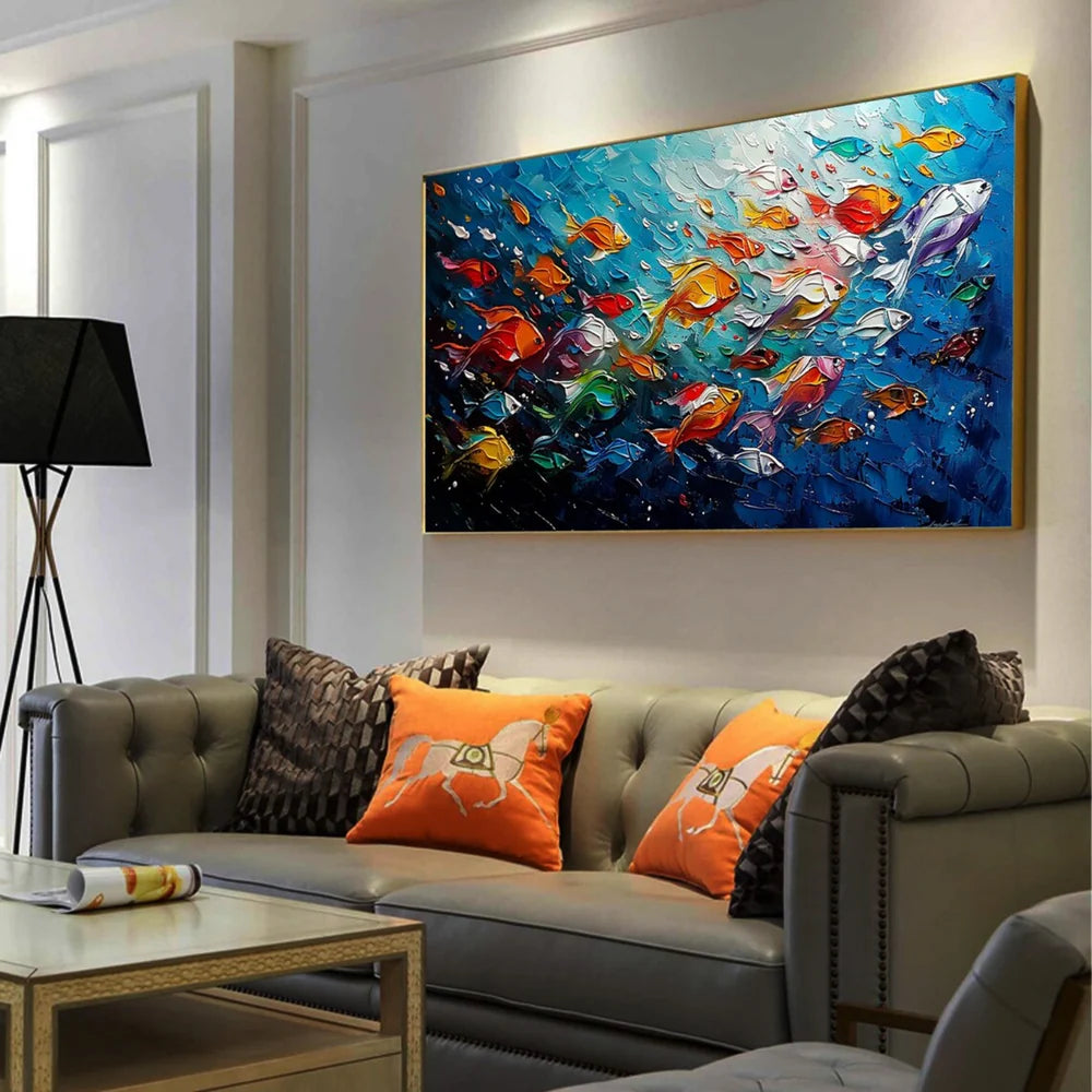 Colorful Abstract Textured Animal Canvas Art #DW024