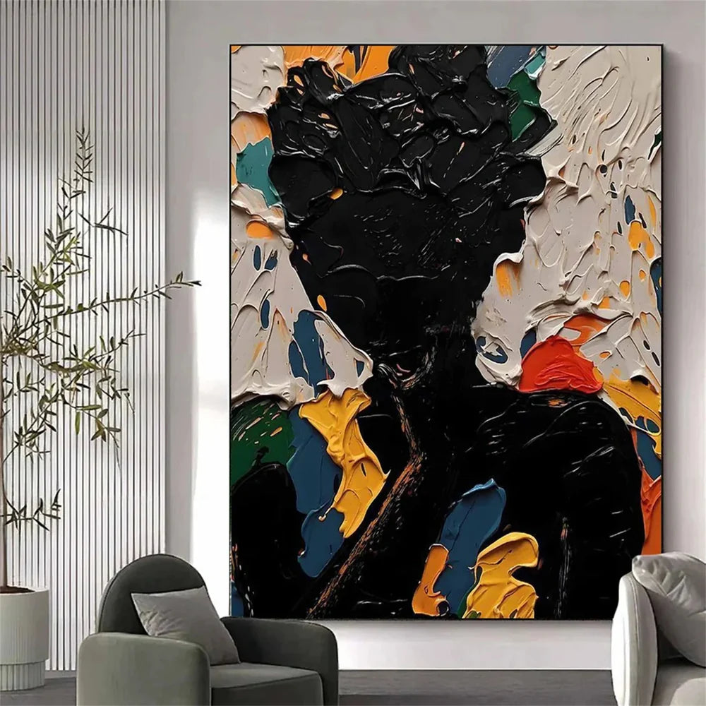 Abstract Portrait Textured Wall Art # LA012
