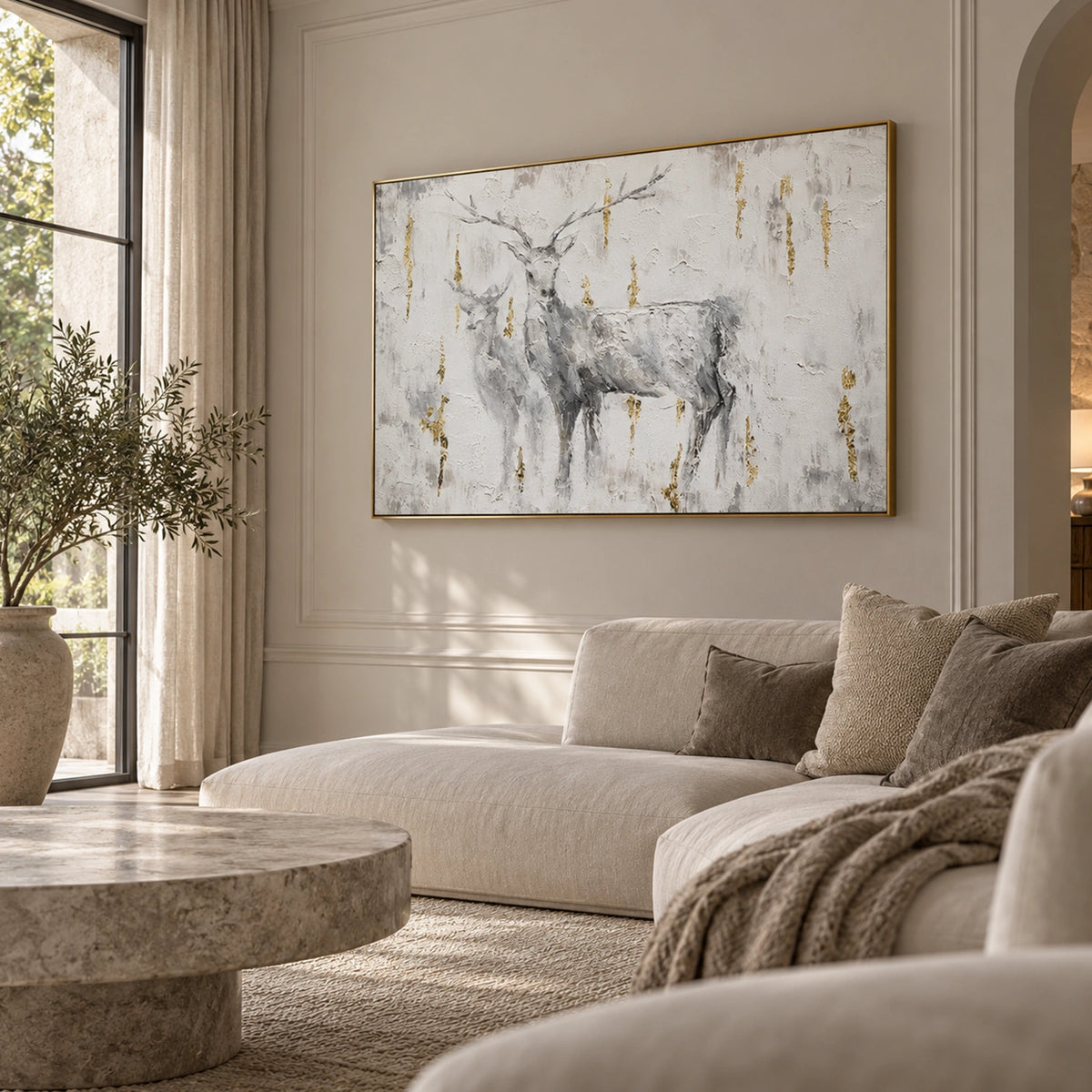 Abstract Animal Deer Canvas Art #DW171