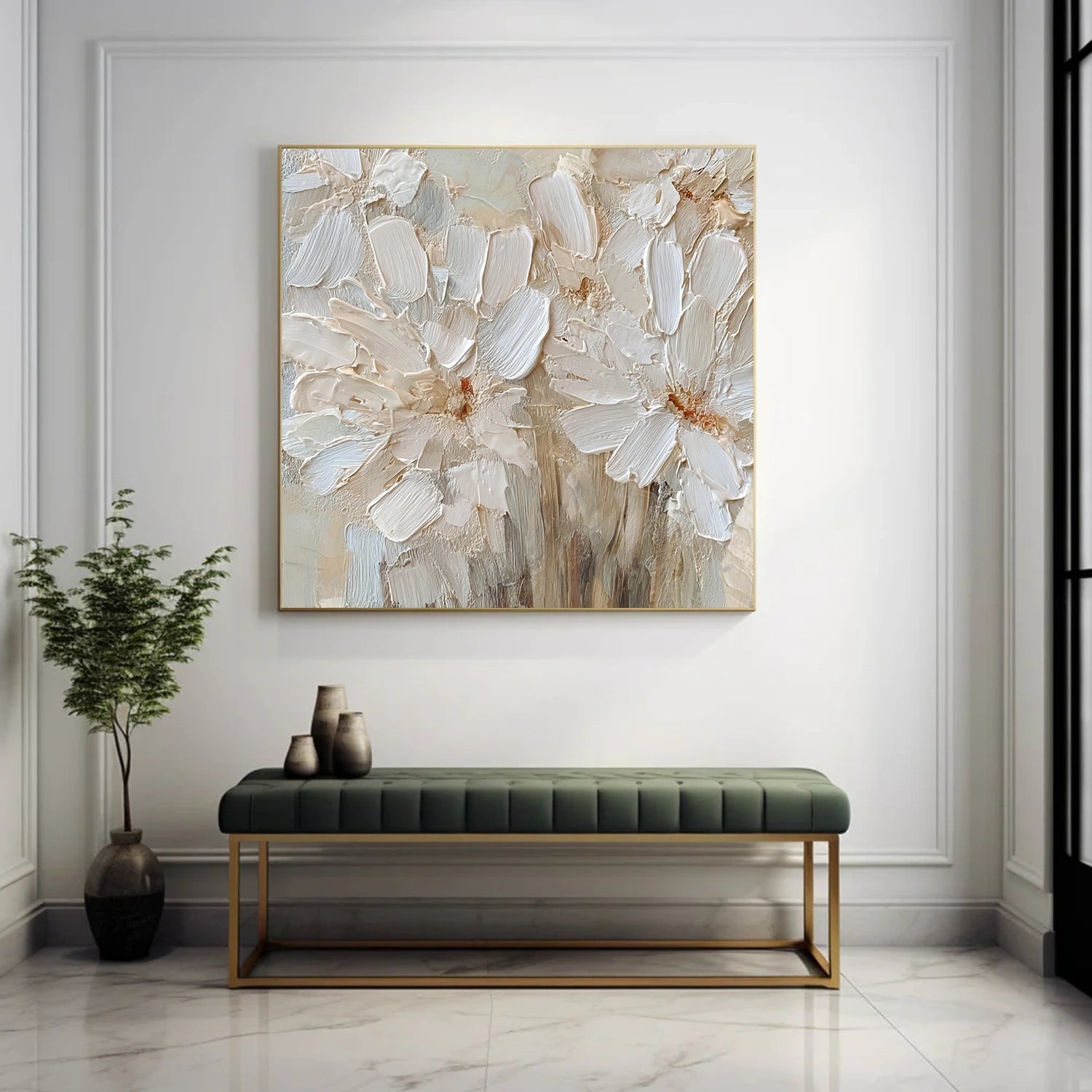 Abstract Flower And Tree Textured Canvas Art #MF181