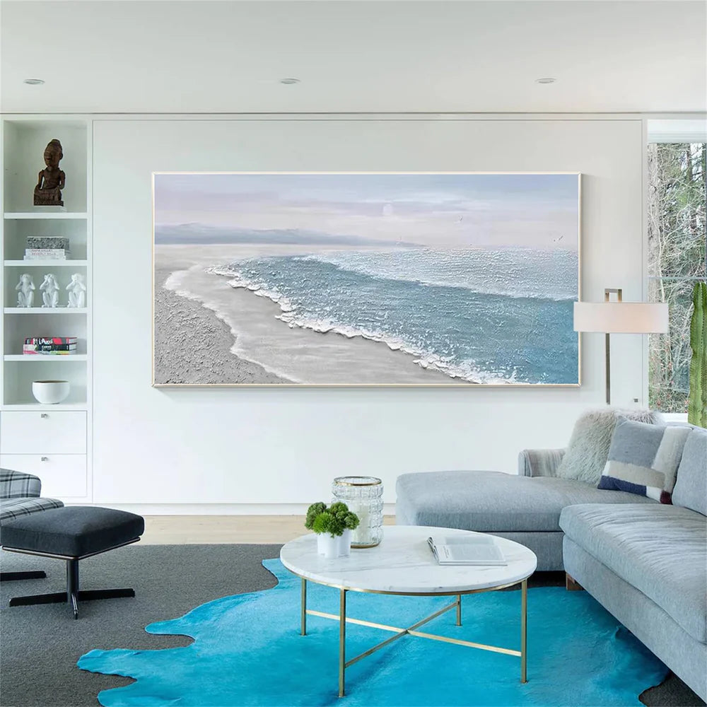 Abstract Ocean And Sky Textured Canvas Art # OC037