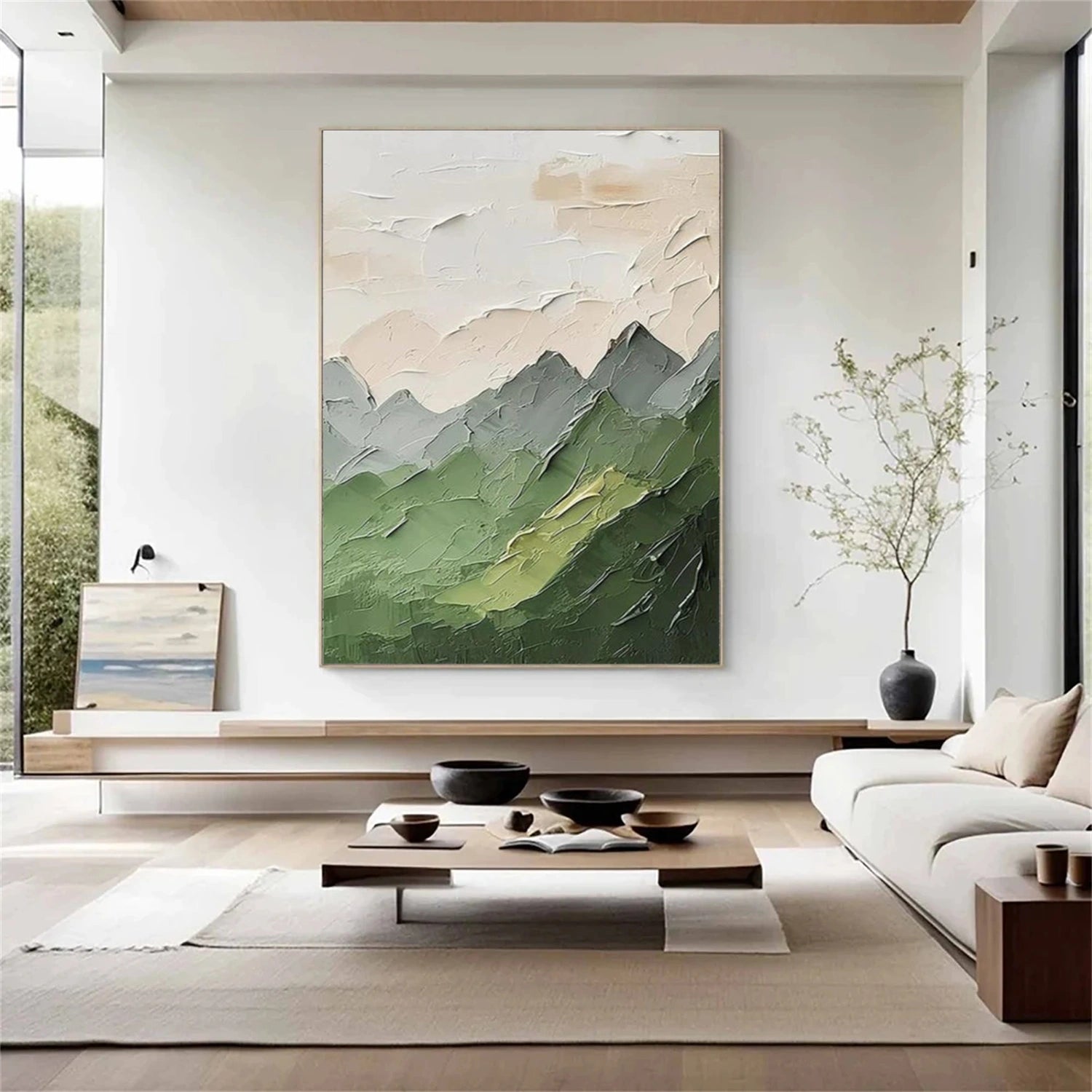 Abstract Mountain Textured Canvas Art #BT083