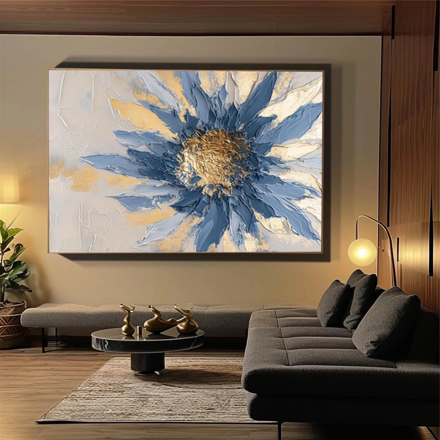 Abstract Flower And Tree Textured Canvas Art #MF168