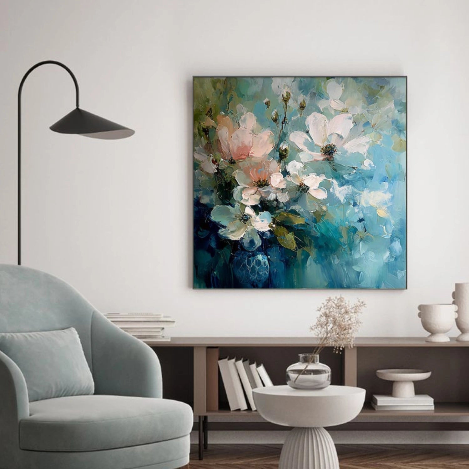 Abstract Flower And Tree Textured Canvas Art #MF179