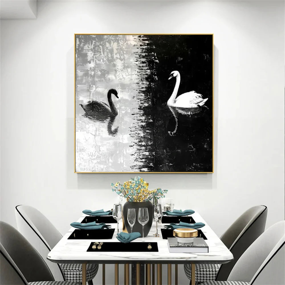 Black & White Abstract Animal Canvas Art #DW032
