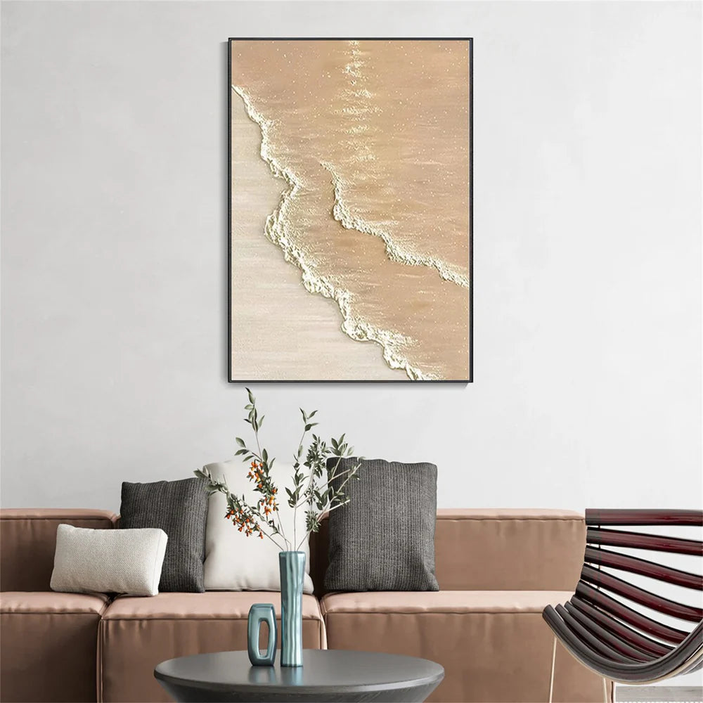 Abstract Ocean And Sky Textured Canvas Art #OC040