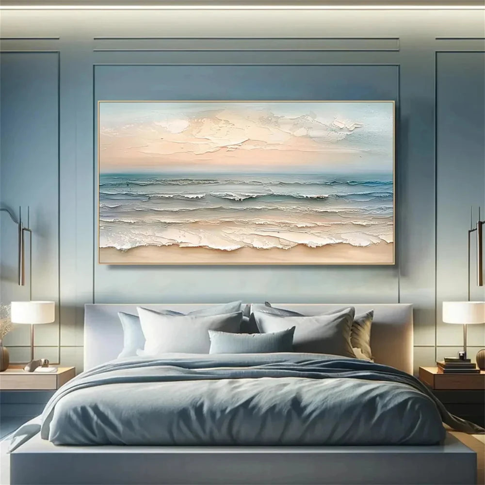 Colorful Abstract Ocean And Sky Textured Canvas Art # OC008