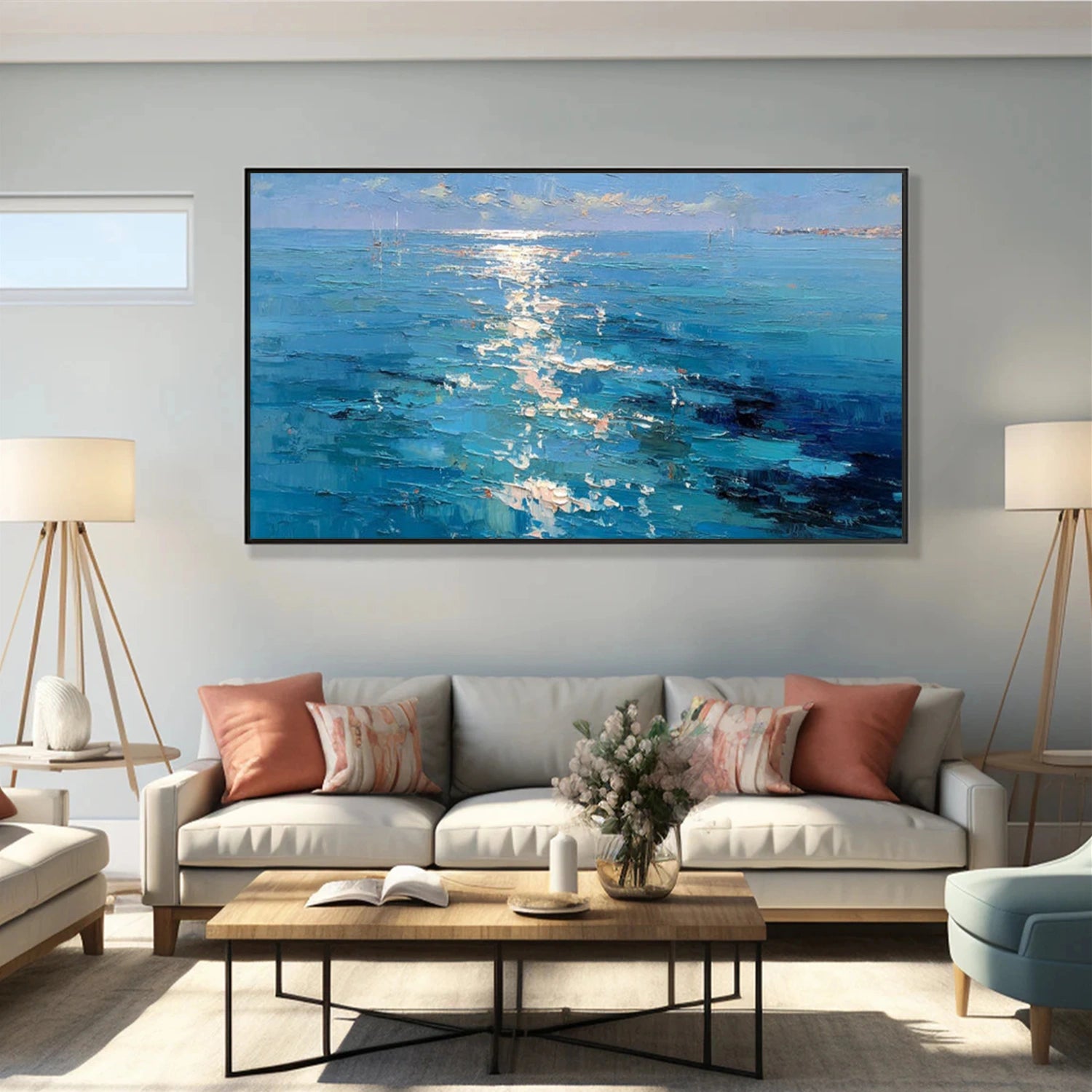 Abstract Ocean And Sky Canvas Art #OC161