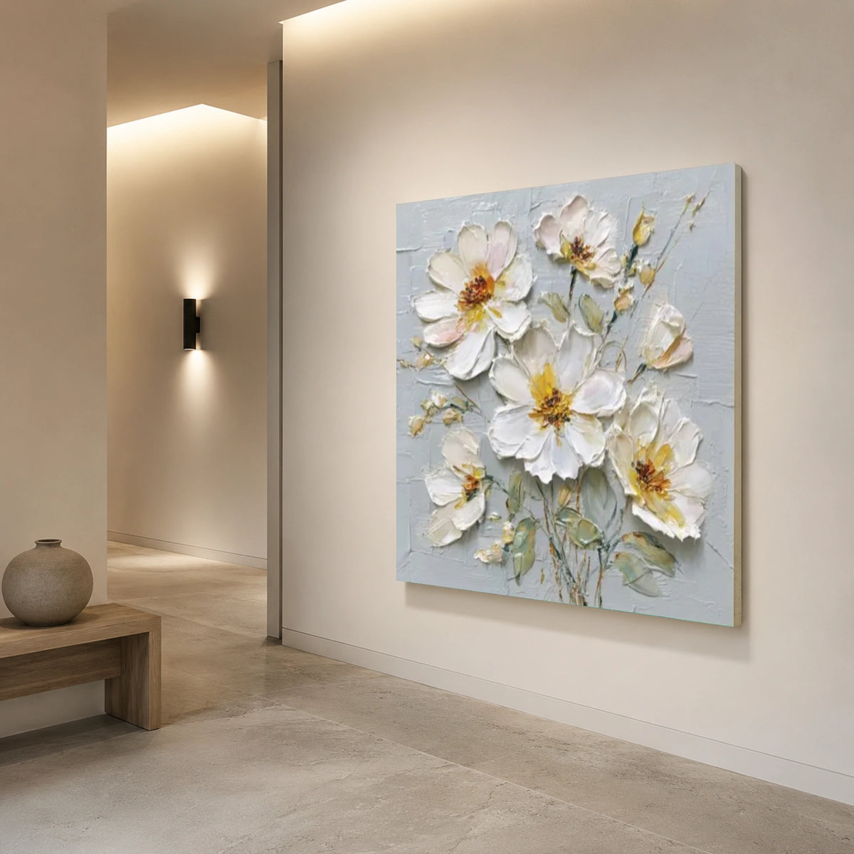 Abstract Flower And Tree Textured Canvas Art #MF230