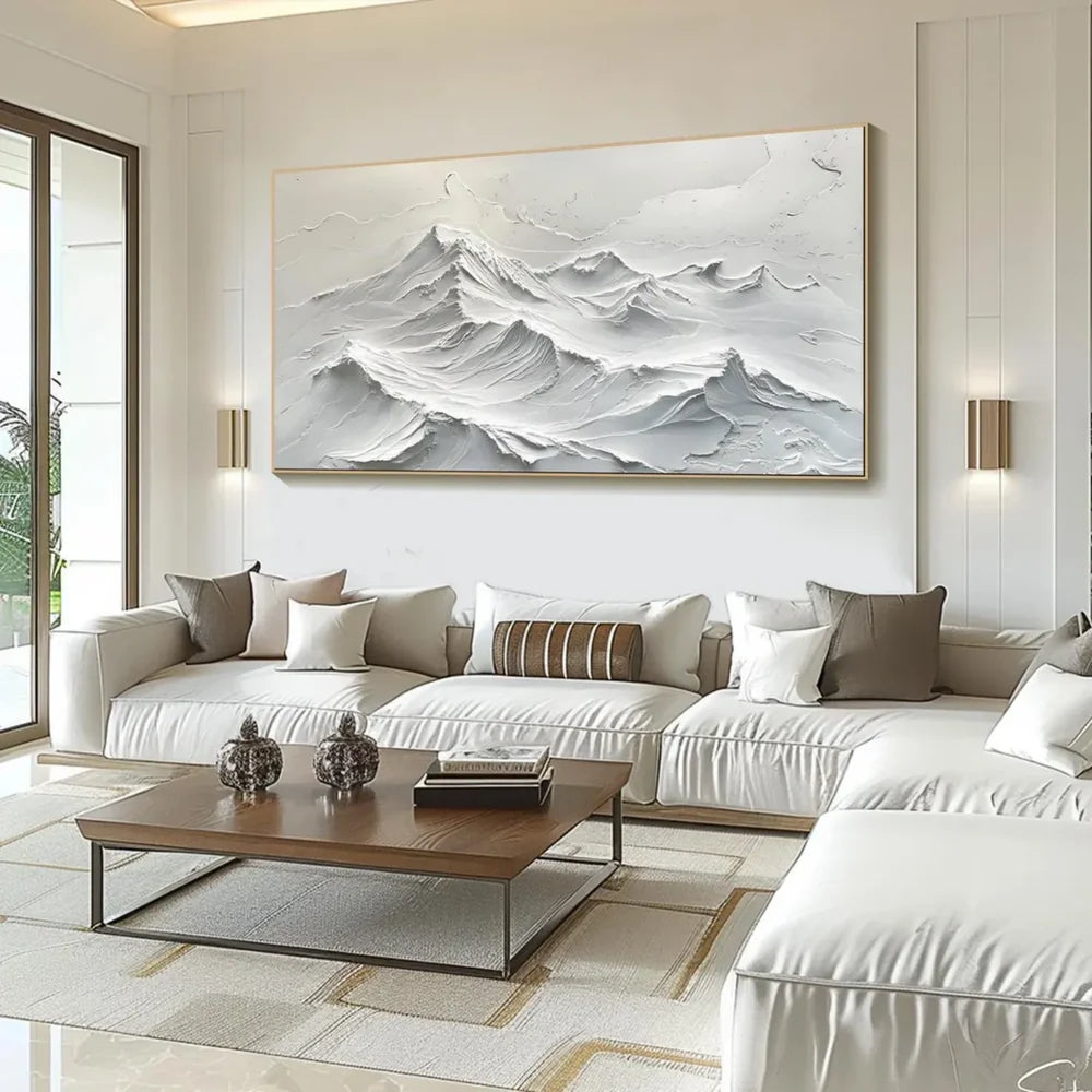 Minimalist Mountain Textured Canvas Art #BT012
