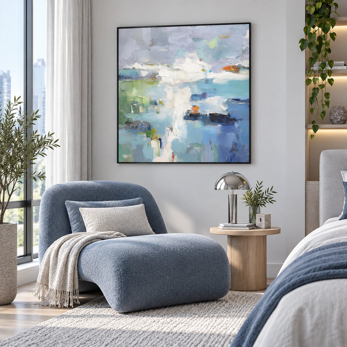 Blue Abstract Wall Art #VA345