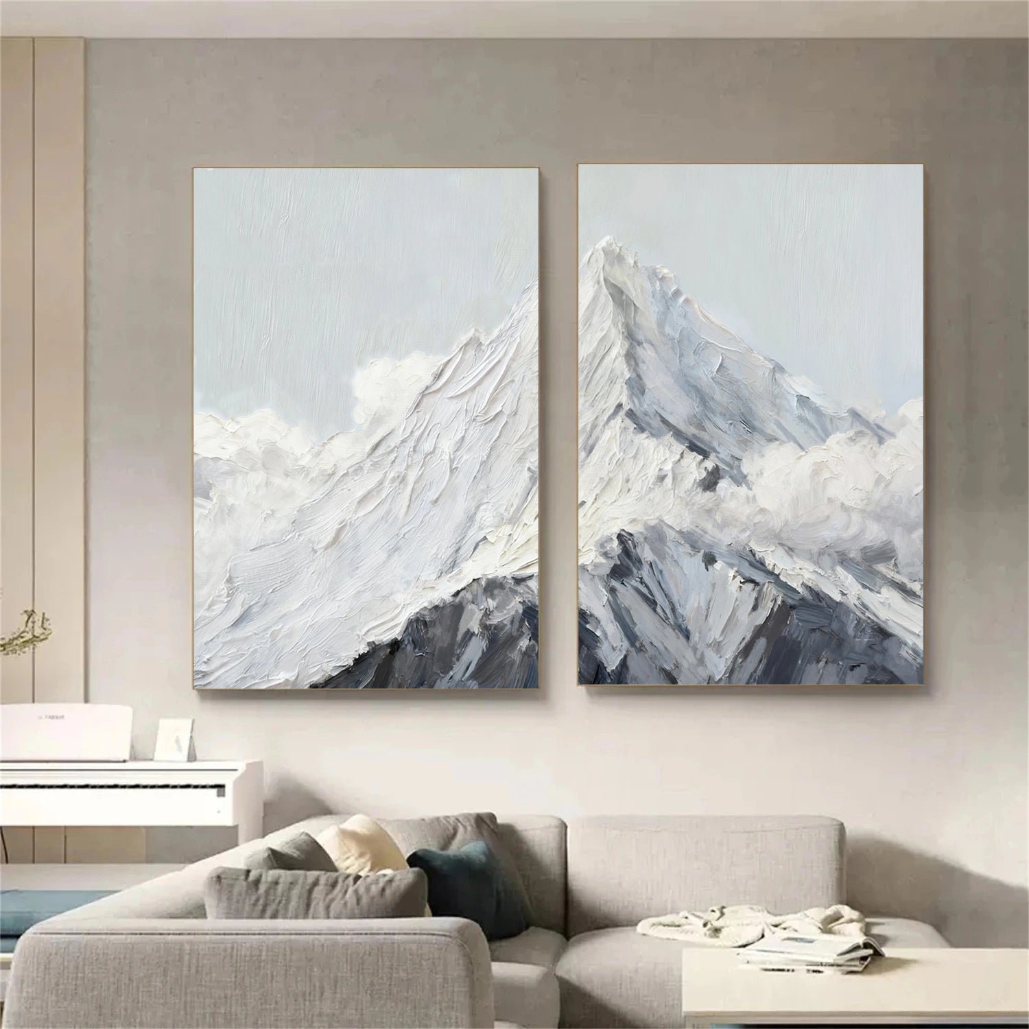 Minimalist Mountain Textured Canvas Art #BT060