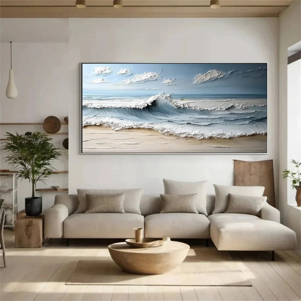 Abstract Ocean And Sky Textured Canvas Art # OC009