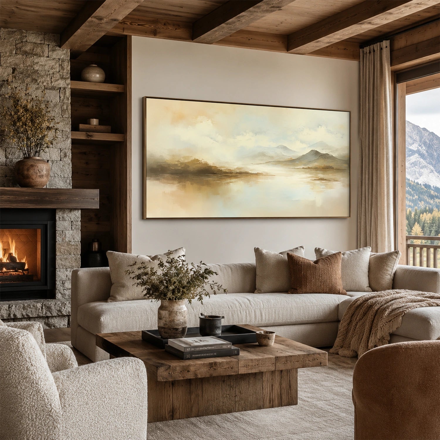 Abstract Mountain Canvas Art #BT104