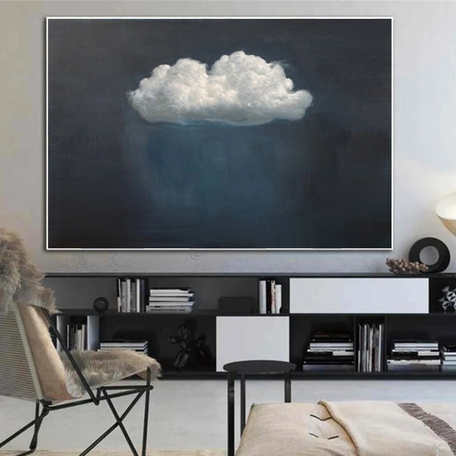 Minimalist Ocean And Sky Canvas Art #OC095