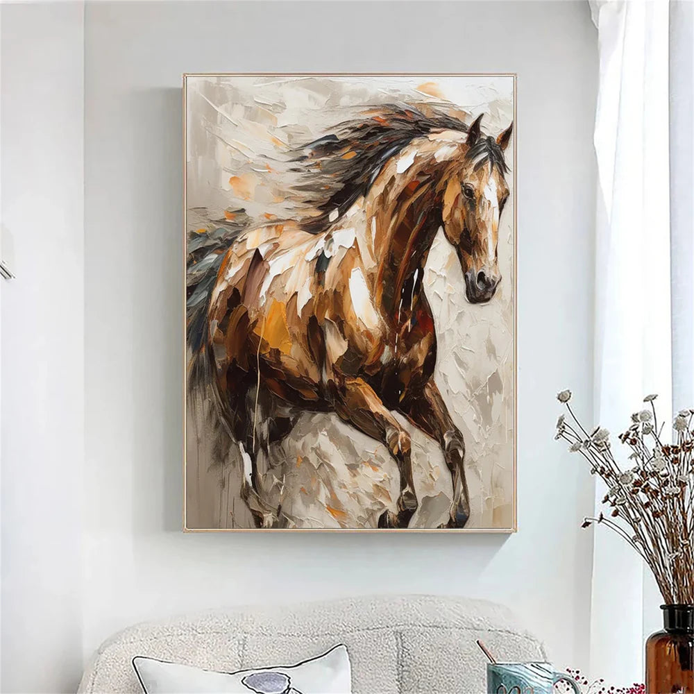 Abstract Animal Horse Canvas Art #DW014