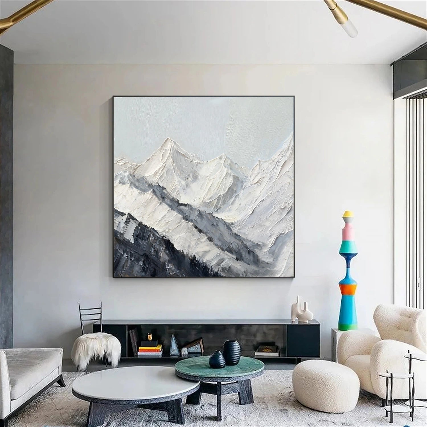 Minimalist Mountain Textured Canvas Art #BT058