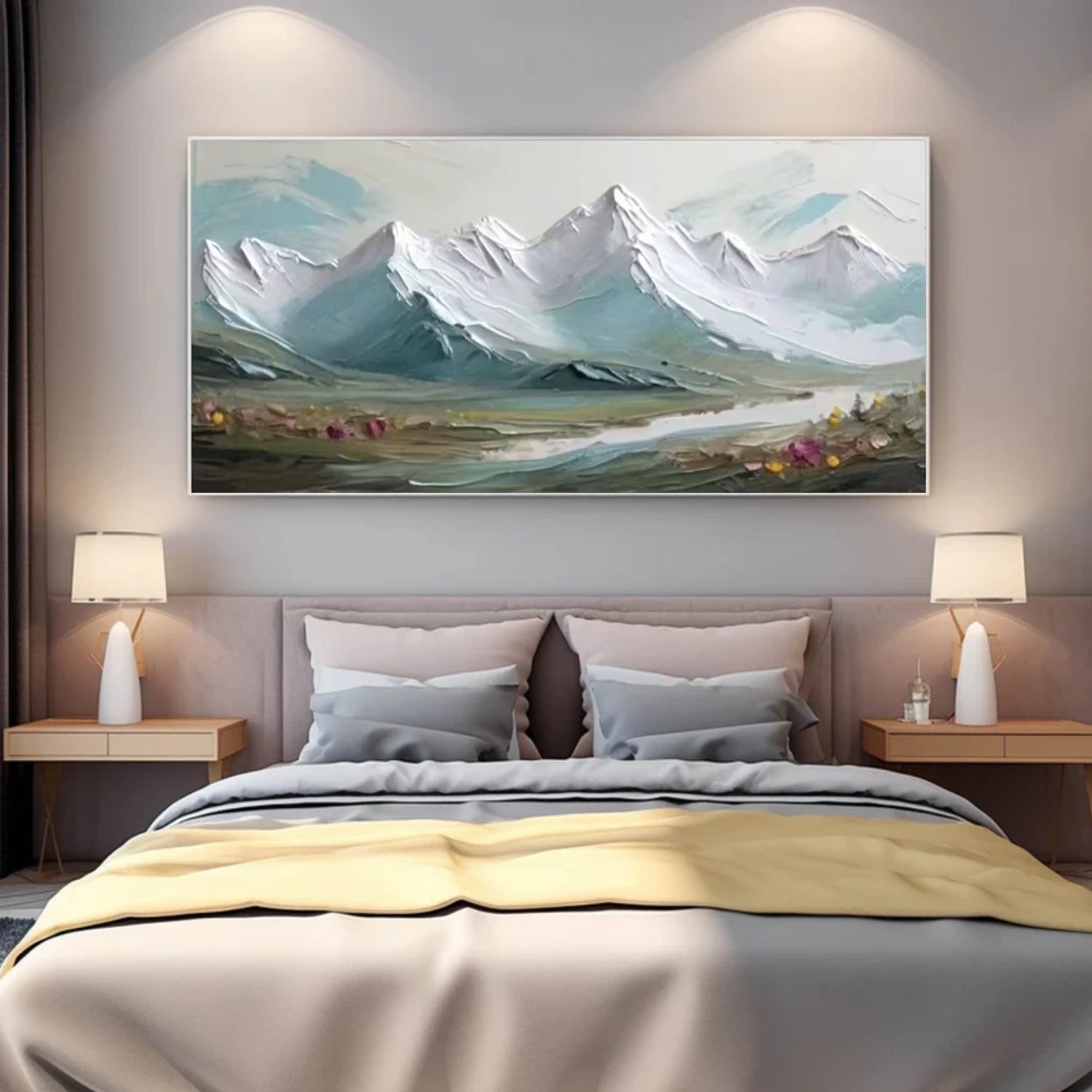 Abstract Mountain Textured Canvas Art #BT072