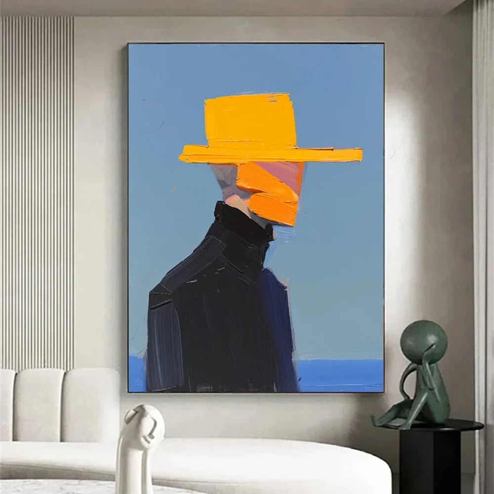 Colorful Abstract Portrait Textured Wall Art # LA009