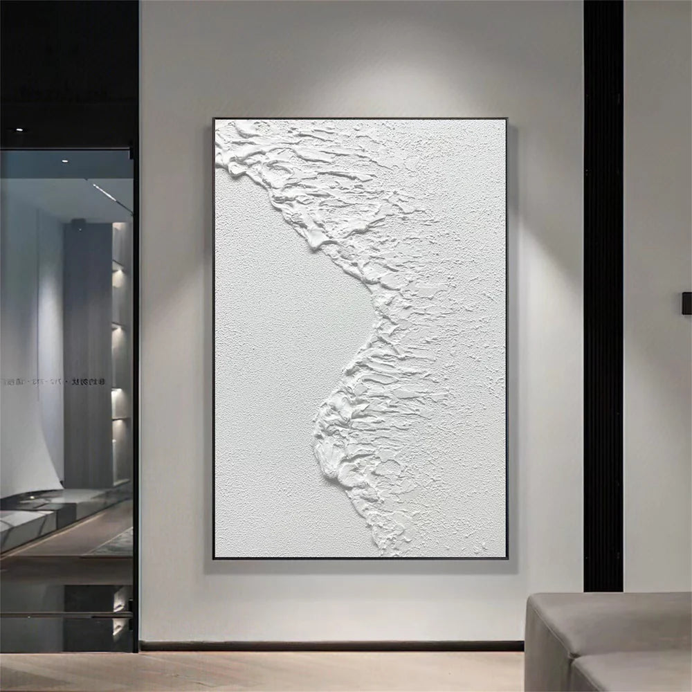 White Minimalist Textured Wall Art #WM022