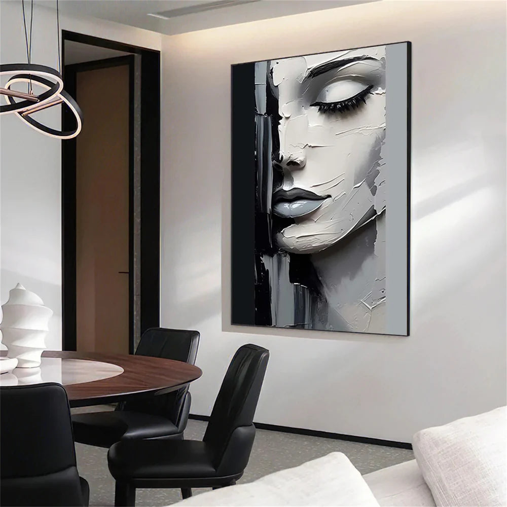 Abstract Portrait Textured Wall Art # LA027