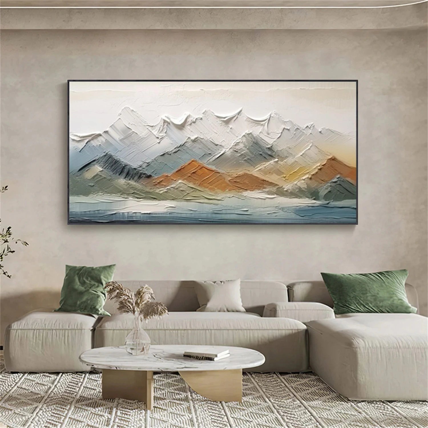 Abstract Mountain Textured Canvas Art #BT077