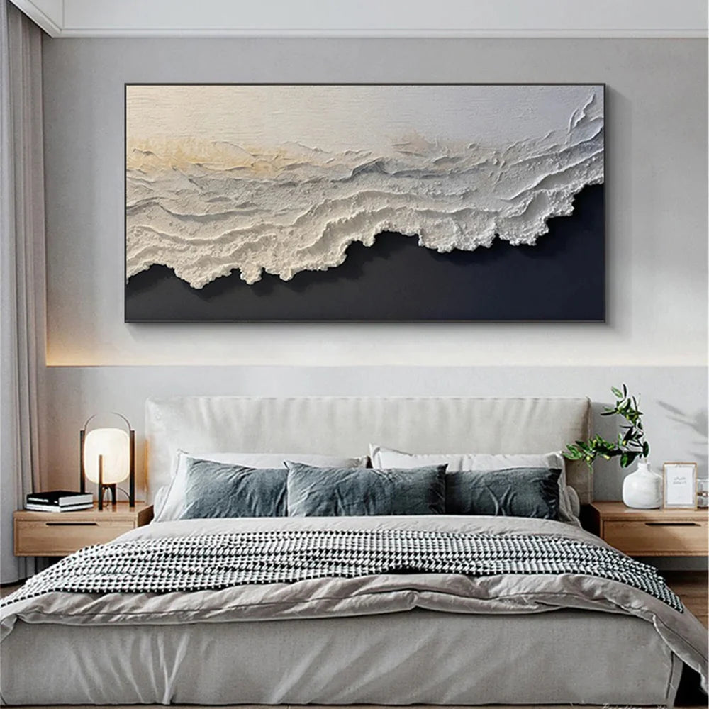 Minimalist Ocean And Sky Textured Canvas Art # OC016
