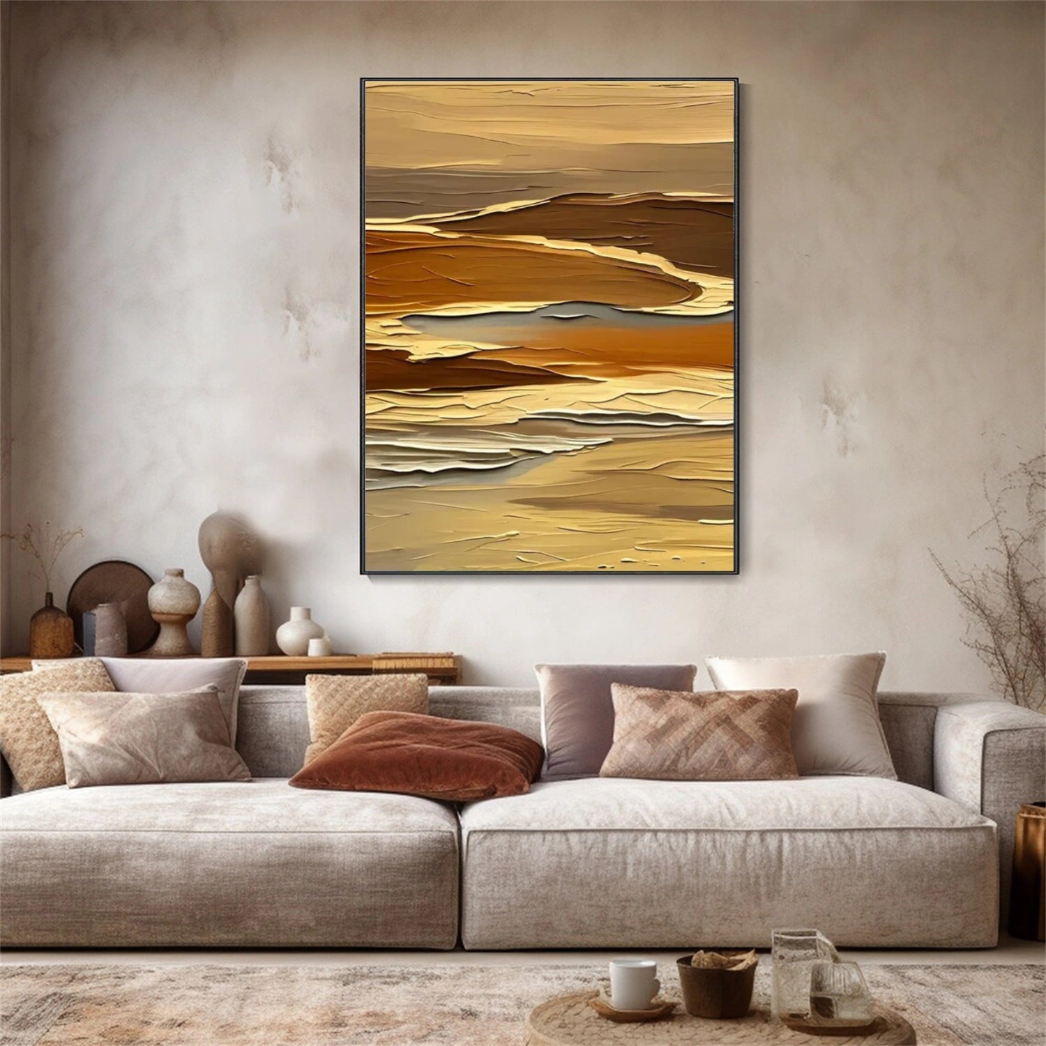 Abstract Mountain Textured Canvas Art #BT061