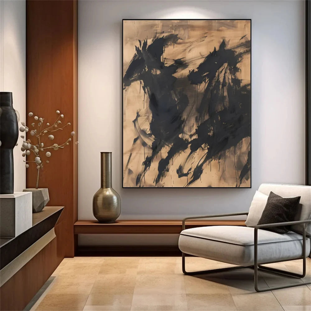 Abstract Animal Horse Canvas Art #DW050