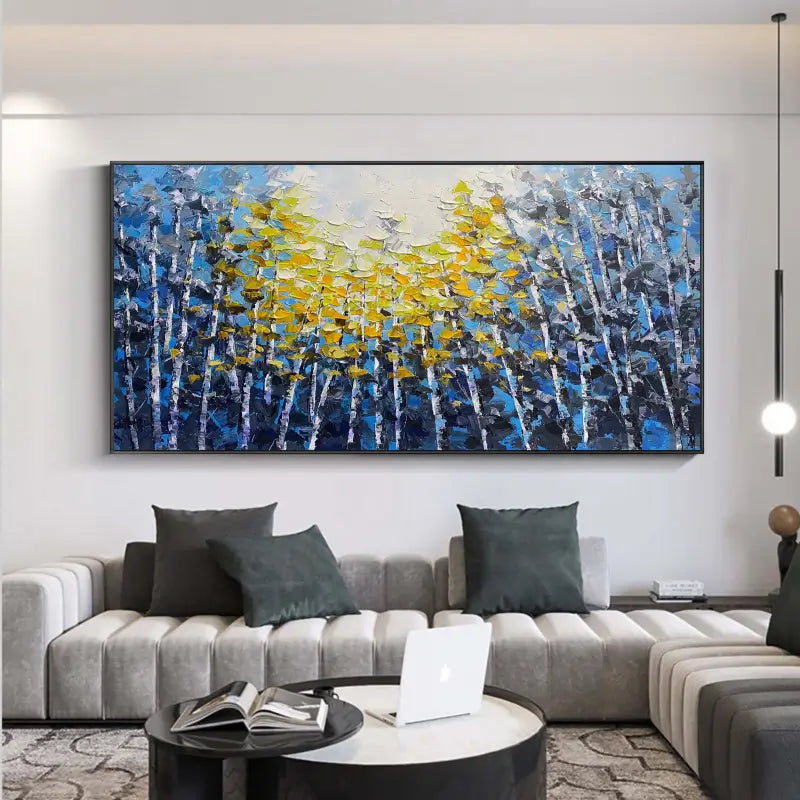Colorful Abstract Flower And Tree Textured Canvas Art #MF046