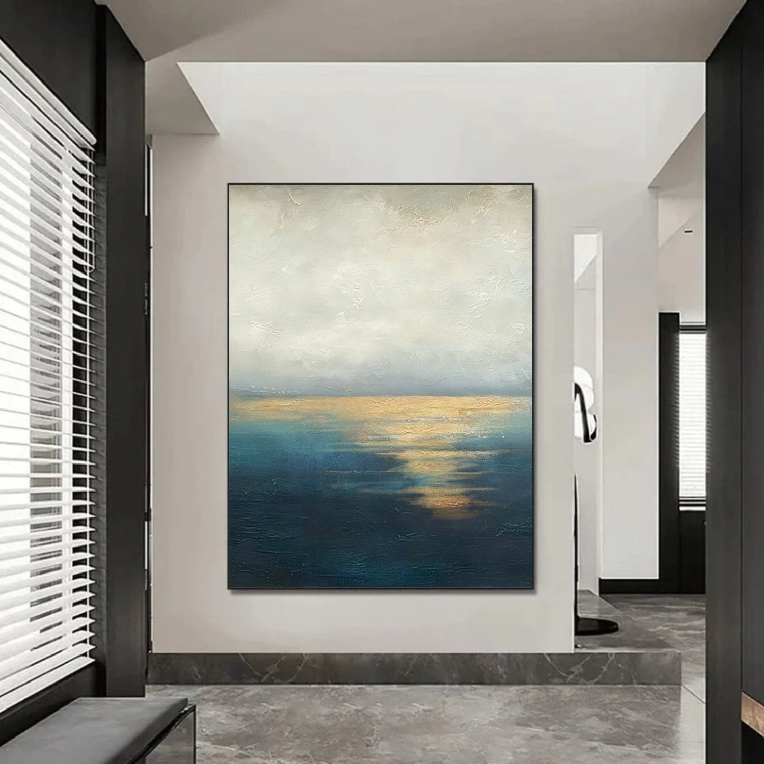 Blue and Gold Abstract Wall Art #VA214