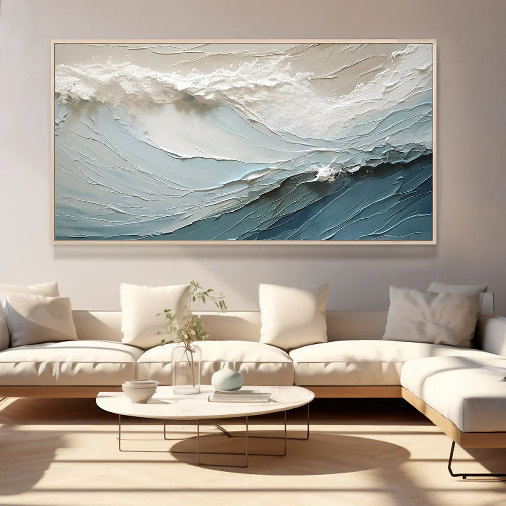 Abstract Ocean And Sky Textured Canvas Art # OC031
