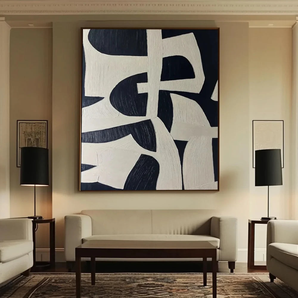 Black and White Minimalist Canvas Art #WZ055
