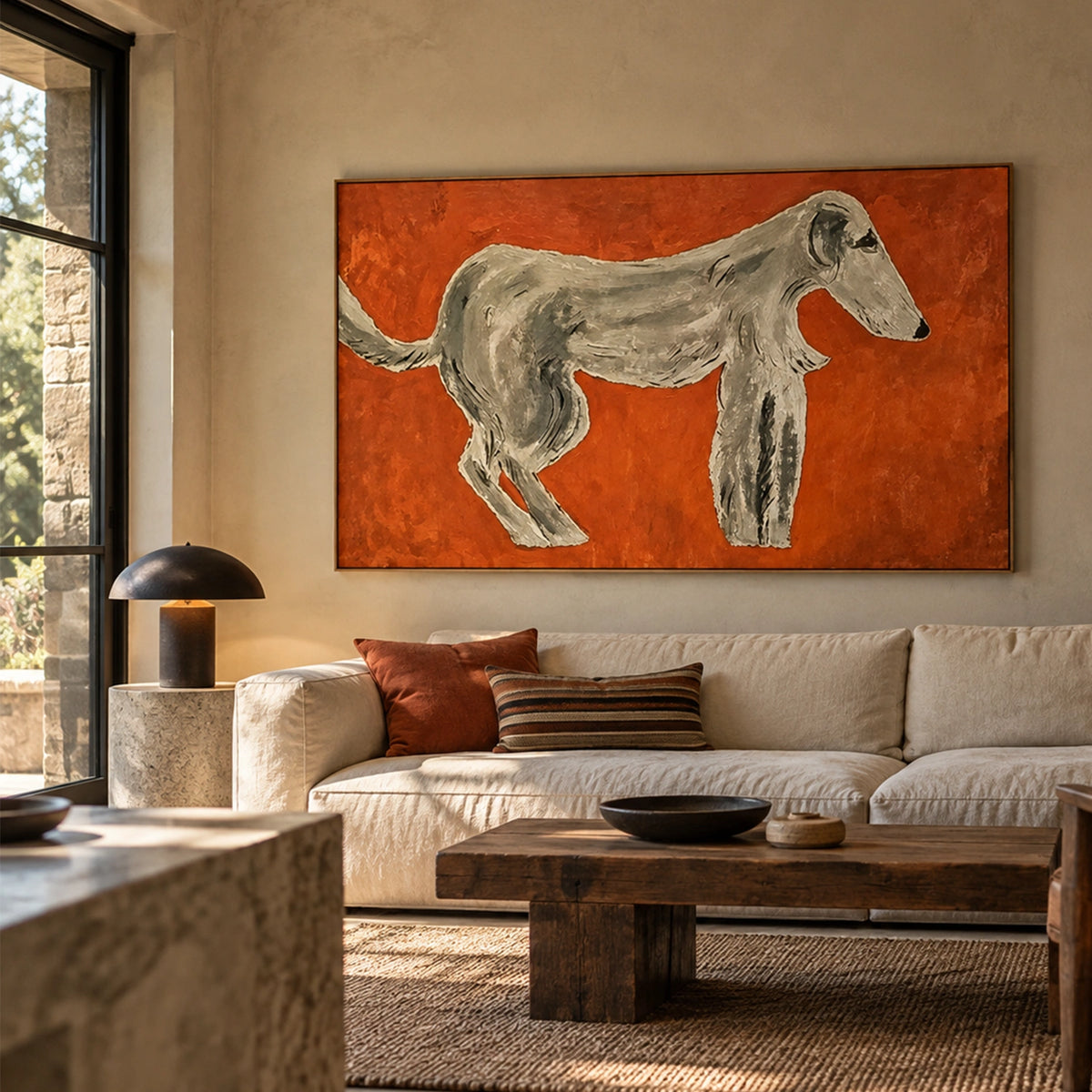 Abstract Animal Dog Canvas Art #DW169