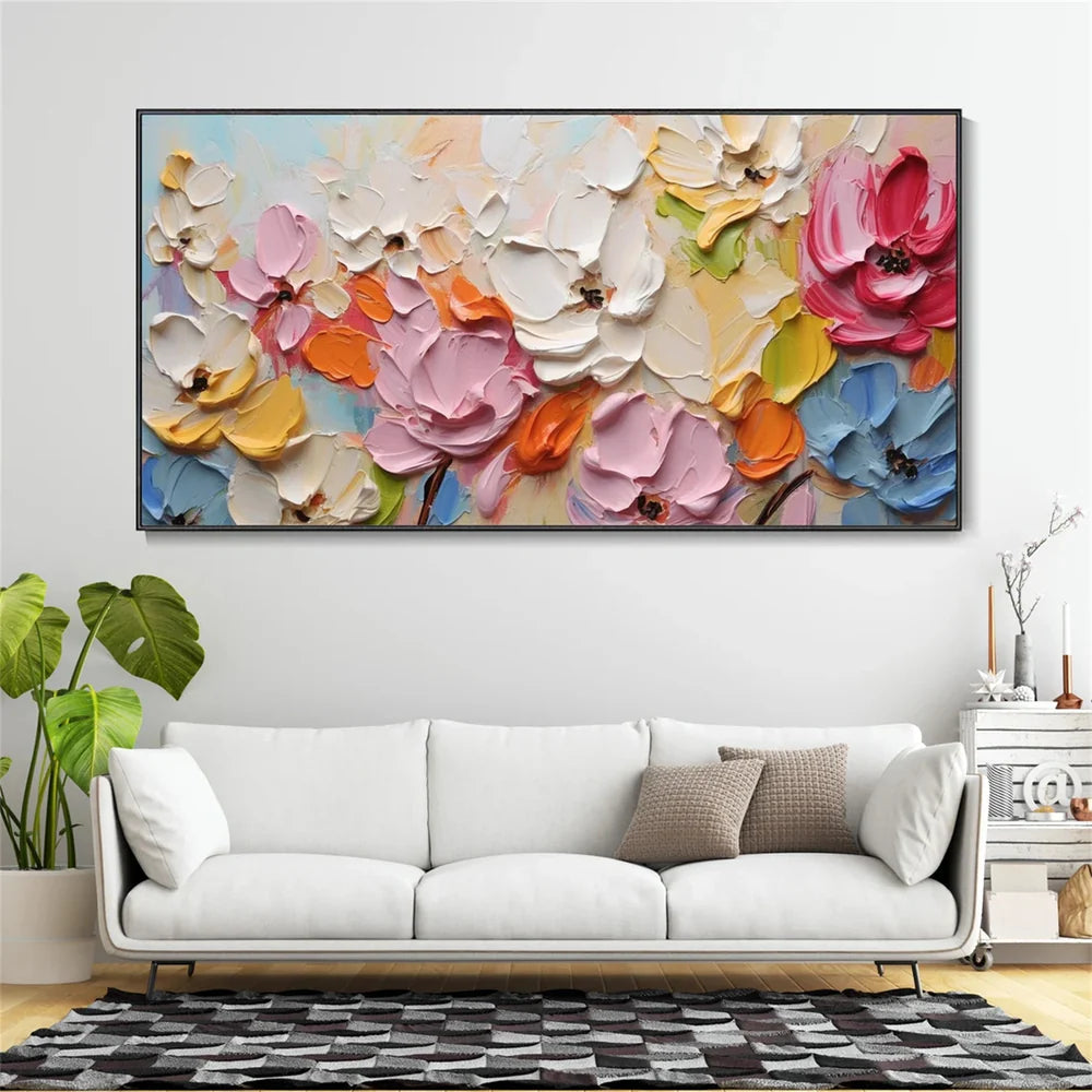 Abstract Flower And Tree Textured Canvas Art #MF030
