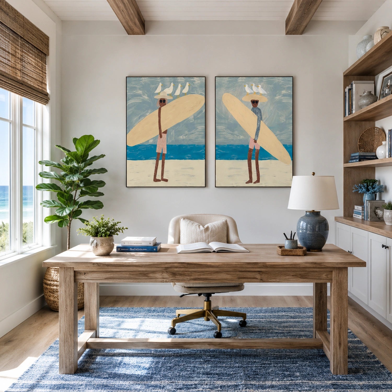 Surfing Sports Canvas Painting Set of 2 #PB092