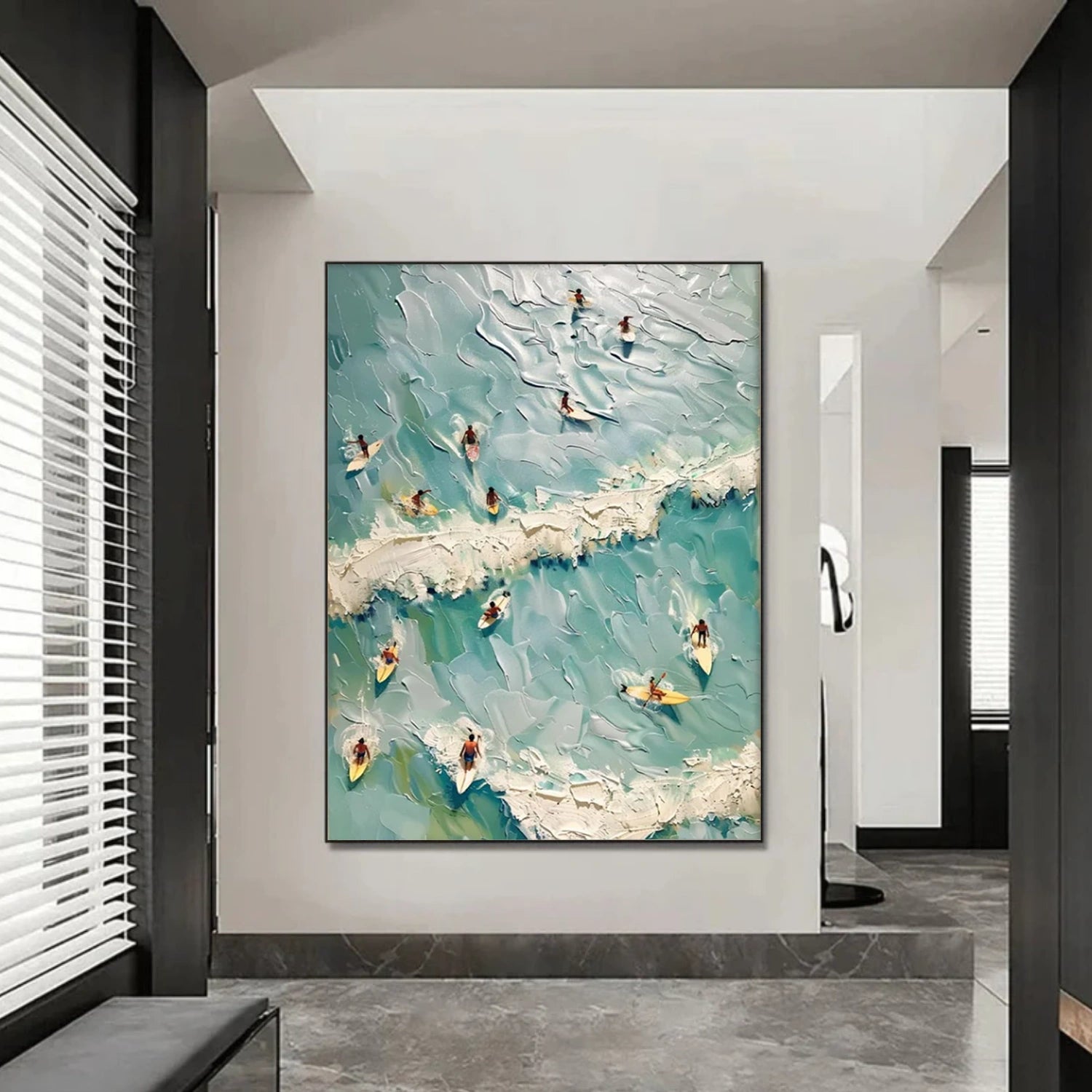 Surfing Sport Textured Canvas Painting #PB085
