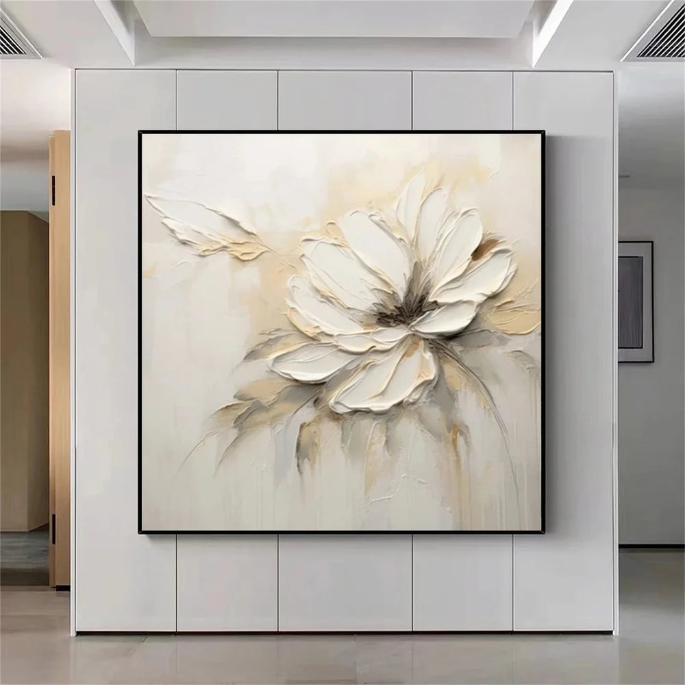 Minimalist Flower And Tree Textured Canvas Art #MF068